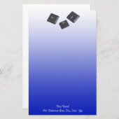 再起動パソコン鍵青グラデーションカスタム 便箋 (正面/裏面)