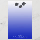 再起動パソコン鍵青グラデーションカスタム 便箋 (正面)