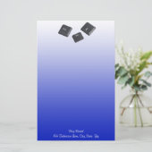 再起動パソコン鍵青グラデーションカスタム 便箋 (スタンド正面)