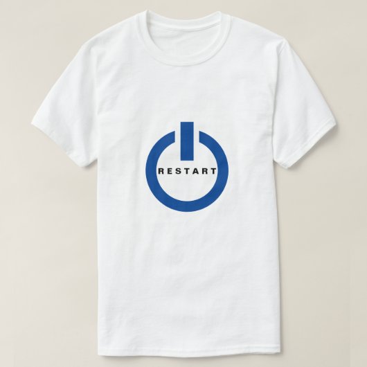 再起動ボタンTシャツ Tシャツ (デザイン正面)