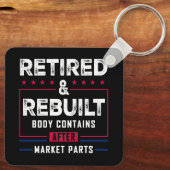 再退職した構築体お尻膝関節置換術 キーホルダー (裏面)