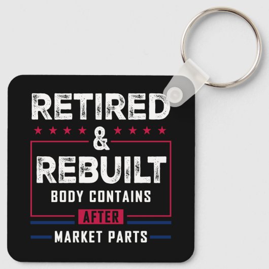 再退職した構築体お尻膝関節置換術 キーホルダー (裏面)
