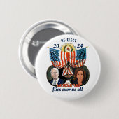 再選バイデン氏ハリス2024 缶バッジ (正面&裏面)