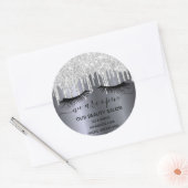 再開封美しいサロン銀グリッター発疹 ラウンドシール (封筒)