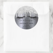 再開封美しいサロン銀グリッター発疹 ラウンドシール (バッグ)