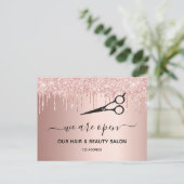 再開毛美しいサロンバラ金ゴールドグリッタードリップ ポストカード (スタンド正面)