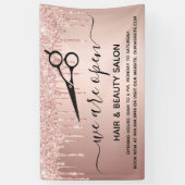 再開毛美しいサロンバラ金ゴールドグリッタードリップ 横断幕 (縦)