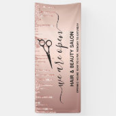 再開毛美しいサロンバラ金ゴールドグリッタードリップ 横断幕 (縦)