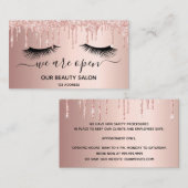 再開美しいサロンバラ金ゴールドグリッター点滅 名刺 (正面/裏面)