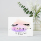 再開美しいサロンライトホワイトラッシュパステル ポストカード (スタンド正面)