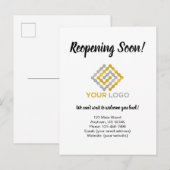 再開 – 近日営業開始の発表 ポストカード (正面/裏面)