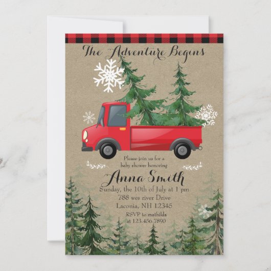 冒素朴険が始まるベビーシャワー招待状 招待状 (正面)