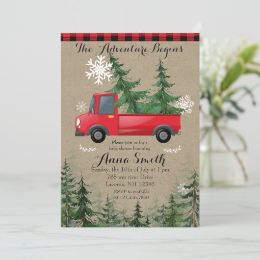 冒素朴険が始まるベビーシャワー招待状 招待状 (スタンド正面)