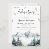 冒険から山の赤ちゃんシャワーを始める 招待状 (正面)