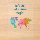 冒険から幾何学世界マップを開始しよう アクリル招待状 (正面)