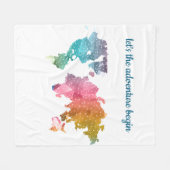 冒険から幾何学世界マップを開始しよう フリースブランケット (正面(横))