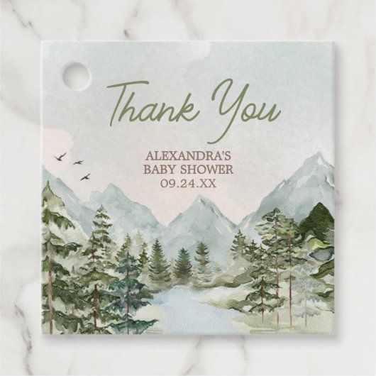 冒険から森の赤ちゃんシャワーを始める フェイバータグ (正面)