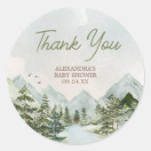 冒険から森の赤ちゃんシャワーを始める ラウンドシール (正面)