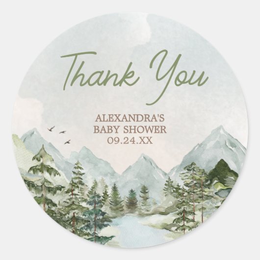 冒険から森の赤ちゃんシャワーを始める ラウンドシール (正面)