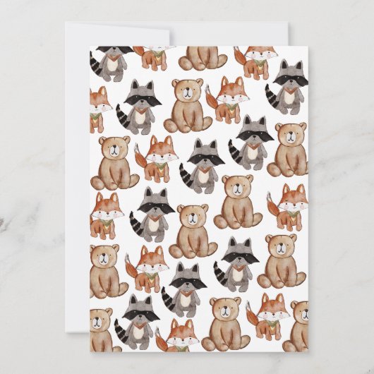 冒険から森の赤ちゃんシャワーを始める 招待状 (裏面)