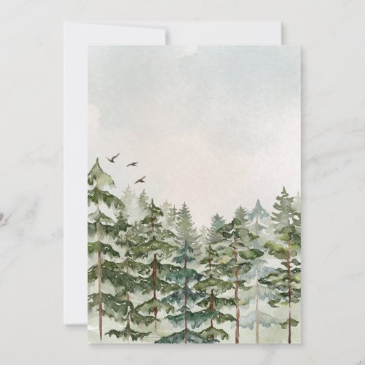 冒険から森の赤ちゃんシャワーを始める 招待状 (裏面)