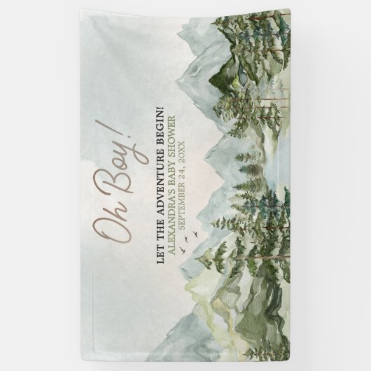 冒険から森の赤ちゃんシャワーを始める 横断幕 (縦)