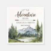 冒険から森の赤ん坊のシャワー素朴を始める スタンダードカクテルナプキン (正面)