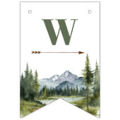 冒険から森の赤ん坊のシャワー素朴を始める バンティングフラッグ (第3の旗)