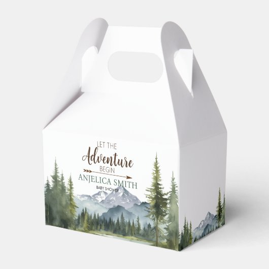 冒険から森の赤ん坊のシャワー素朴を始める フェイバーボックス (裏面サイド)