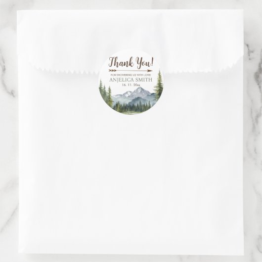 冒険から森の赤ん坊のシャワー素朴を始める ラウンドシール (バッグ)