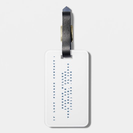 冒険から荷物を始める青 ラゲッジタグ (裏面縦)