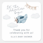 冒険から赤ちゃんシャワーを浴びる スクエアシール (正面)