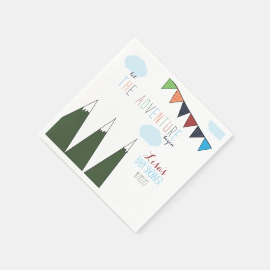 冒険から赤ちゃんシャワーを浴びる スタンダードカクテルナプキン (角)