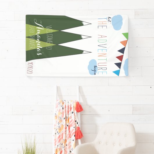 冒険から赤ちゃんシャワーを浴びる 横断幕 (インサイチュ)