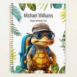 冒険かわいい小さな亀バックパック付き、メモ プランナー手帳