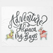 冒険か。 アルパカ私のバッグ フリースブランケット (正面(横))