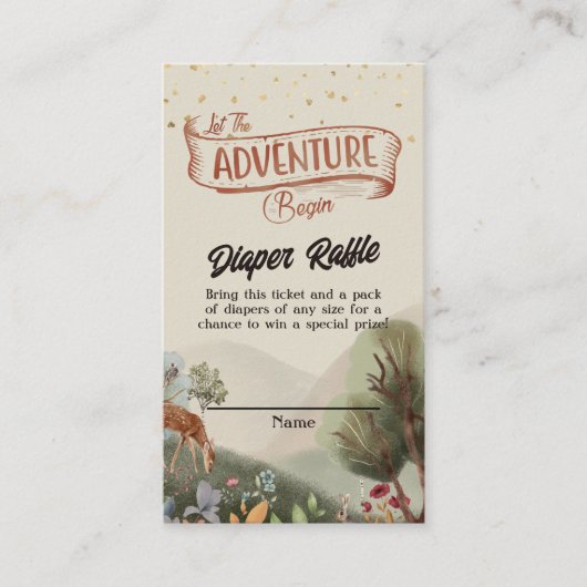 冒険がおむつラッフルチケットを始める 名刺 (正面)