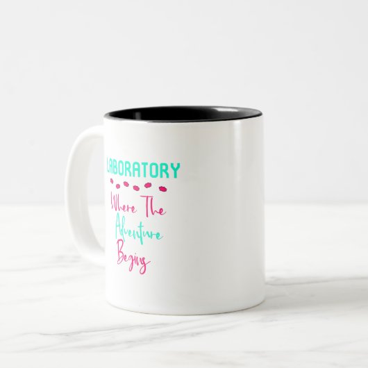 冒険がおもしろいの実験室の技術を始める実験室 ツートーンマグカップ (正面左)