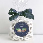 冒険がウッドランド動物の赤ちゃんシャワーを待つ ラウンドシール