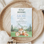 冒険がウッドランド動物の赤ちゃんシャワーを待つ 招待状