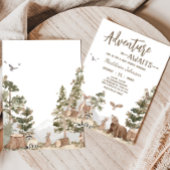 冒険がウッドランド動物の赤ちゃんシャワーを待つ 招待状