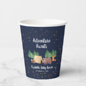 冒険がウッドランド動物の赤ちゃんシャワーを待つ 紙コップ (正面)