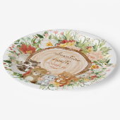 冒険がウッドランド生き物ベビーシャワーを待つ ペーパープレート (アングル)