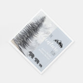 冒険がウッドランド素朴にベビーシャワーを待つ スタンダードランチョンナプキン (角)