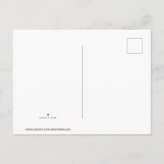 冒険がウッドランド素朴に妊娠を告げる 案内ポストカード (裏面)