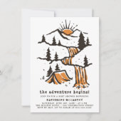 冒険がウッドランド素朴の赤ちゃんシャワーを始める 招待状 (正面)