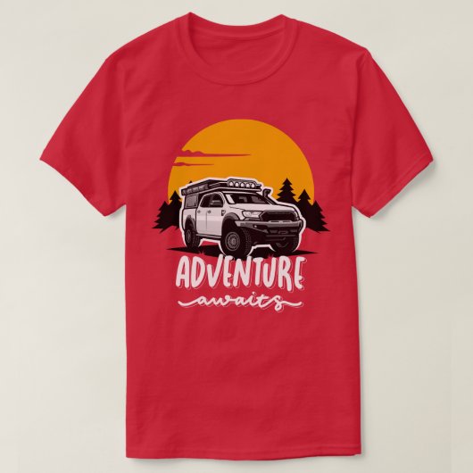 冒険がオフロードを待ち続ける Tシャツ (デザイン正面)