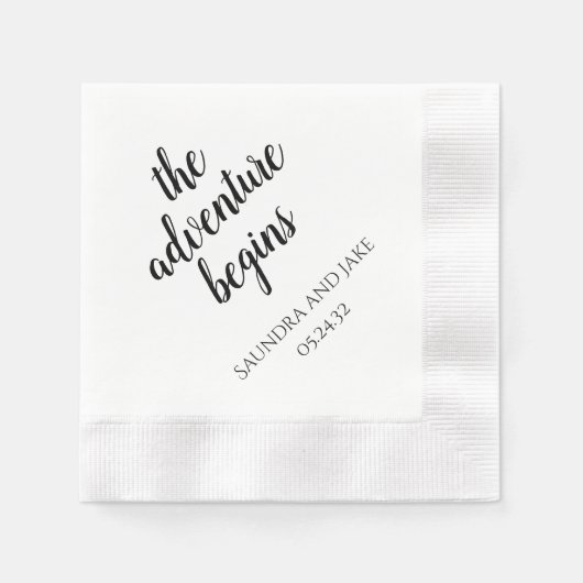 冒険がカスタムウェディングナプキンを始める 縁ありカクテルナプキン (正面)