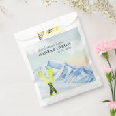 冒険がスキー山の冬の結婚式を開始 フェイバーバッグ (封をした状態)