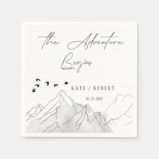 冒険がステンシ⎥ルエレガントの結婚始まり スタンダードカクテルナプキン (正面)